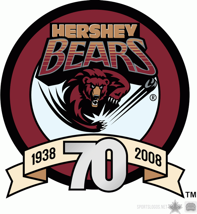 Hershey Bears 2007 08 Anniversary Logo iron on heat transfer